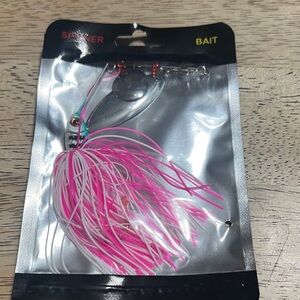 Pink and White Bass Spinner Bait